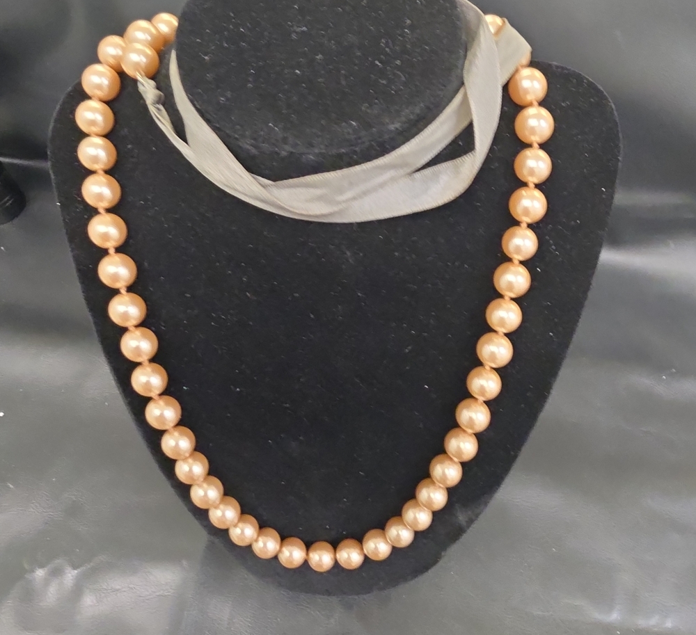 Classic Champagne Faux Pearl Necklace